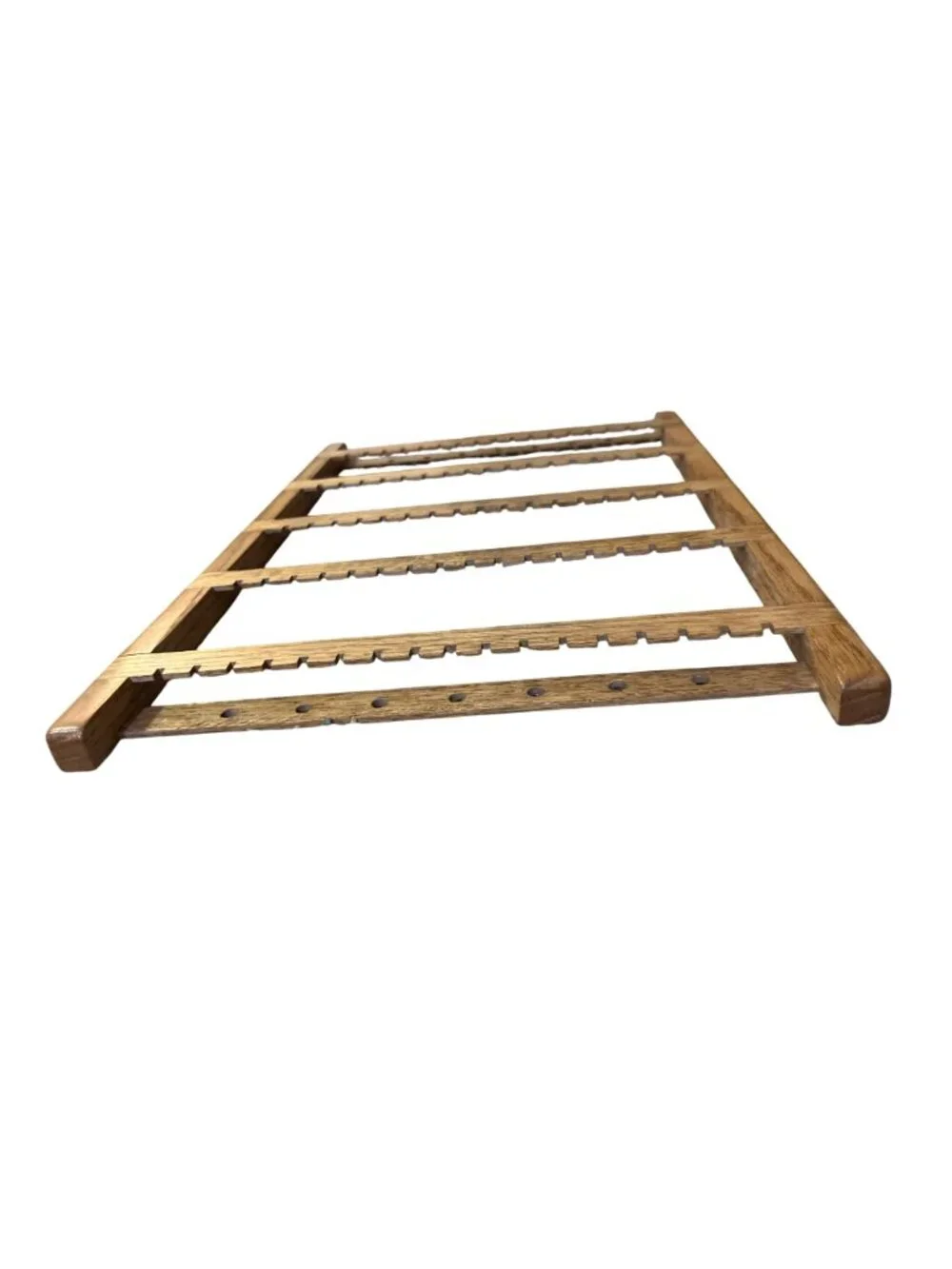 Handmade Wooden Jewelry Holder Rack Necklace Organizer Rustic Wall Display Used